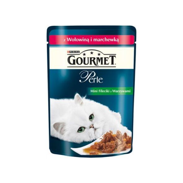 Nestle GOURMET PERLE 85g sasz.Wołowina z marchewką