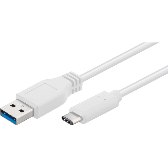 Kabel USB MicroConnect USB-A - USB-C 2 m Biały (USB3.1CA2W)