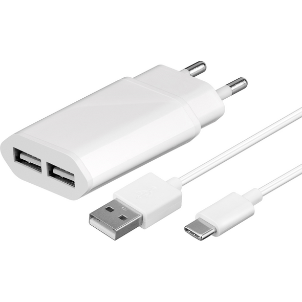 Ładowarka MicroConnect 2x USB-A 2.1 A (USB3.1CA1SETW)