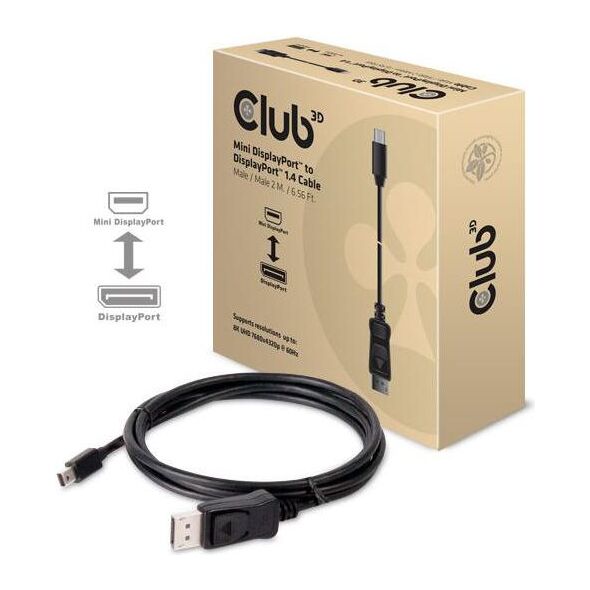 Kabel Club 3D DisplayPort Mini - DisplayPort 2m czarny (CAC-1115)