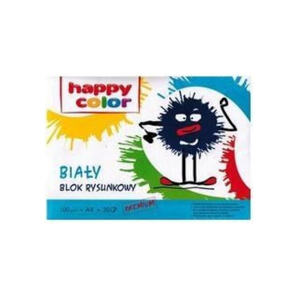 Happy Color Blok rysunkowy A4 20k biały