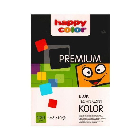 Happy Color Blok techniczny Premium A3 10k kolorowy 220g