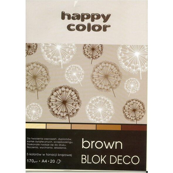 Happy Color Blok techniczny A4 20k brązowy