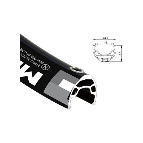 Alexrims Obręcz mtb MD19 27.5"x32otw. Tubeless Ready H.tarczowy kapslowana czarna (ALX-MD19275)