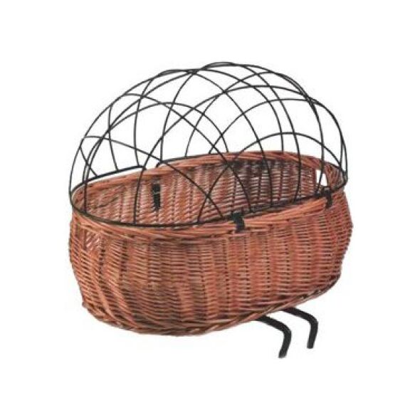 Basil Kosz na przedni bagażnik PLUTO dla zwierząt + poduszka, wiklinowy varnished natural (BAS-53007)