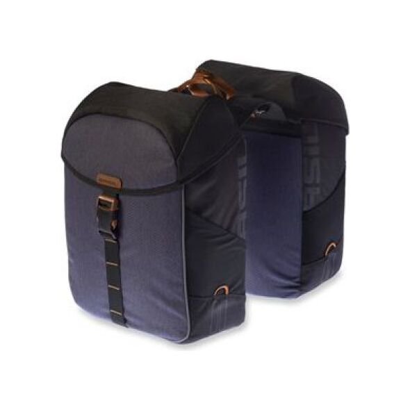 Basil Sakwa turystyczna podwójna MILES DOUBLE BAG 32L, mocowanie na paski, wodoodporny poliester, granatowa (BAS-17666)