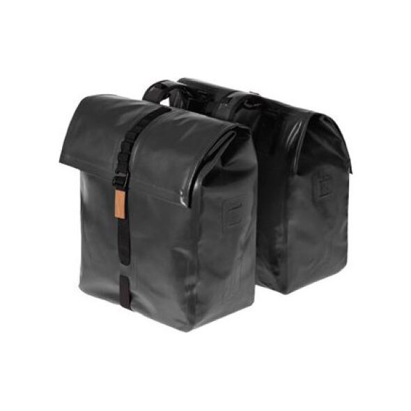 Basil Sakwa miejska podwójna URBAN DRY DOUBLE BAG 50L, mocowanie na paski, wodoodporna plandeka, czarna (BAS-17659)