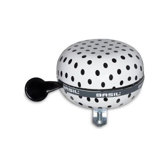 Basil Dzwonek Rowerowy BIG BELL POLKADOT 80 mm White/Black Dots (BAS-50399)