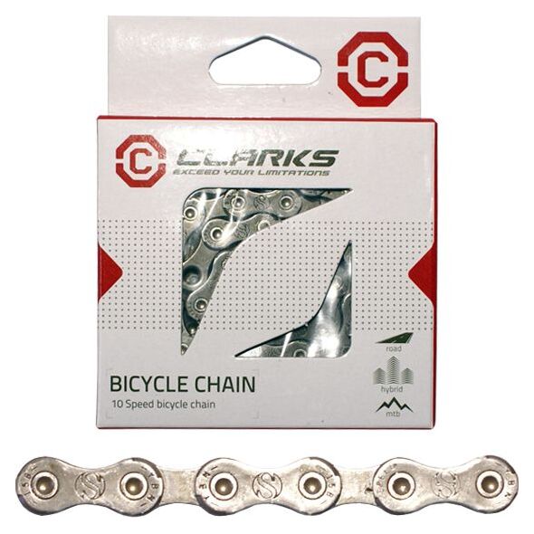 Clarks Łańcuch rowerowy CLARK'S YBN C10 SHIMANO CAMPAGNOLO SRAM (10 Biegów, CP 1/2"x11/128", dł.116 ogniw, szer.5.9mm, spinka do łańcucha) Standard srebrny