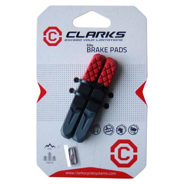 Clarks Wkładki hamulcowe CLARK'S CPS501 MTB (V-brake, Warunki Suche i Mokre) 70mm czerwono-czarno-szare
