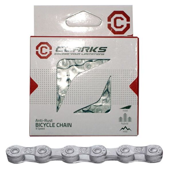 Clarks Łańcuch rowerowy YBN CL9 RB SHIMANO CAMPAGNOLO SRAM (9 Biegów, 1/2"x11/128", 116ogniw, 6.4mm, spinka do łańcuca) Antykorozyjny