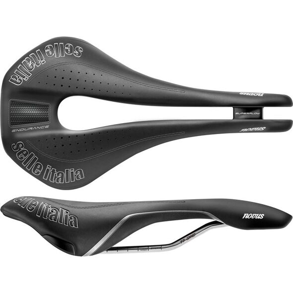 Selle Italia Siodło NOVUS SUPERFLOW ENDURANCE S (id match - S3) Ti 316 Tube 7 Fibra-tek Czarne (SIT-080H503IKC001)