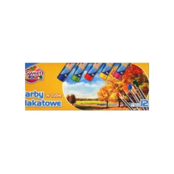 Otocki Farby plakatowe w tubkach 12 kolorów