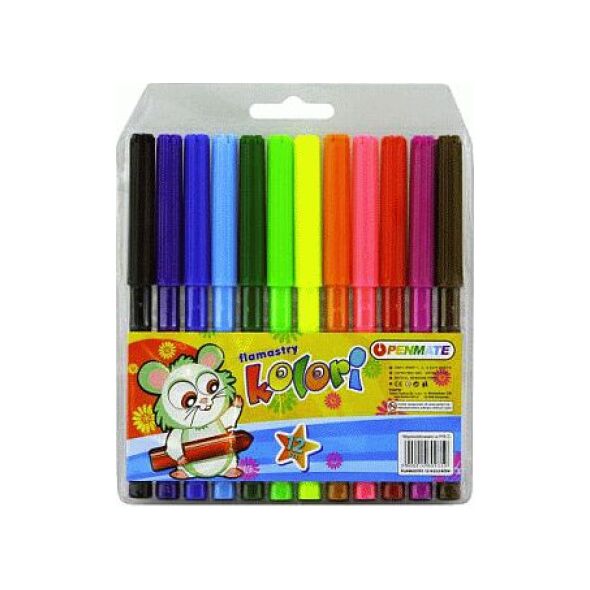 Penmate Flamastry 12 kolorów mini