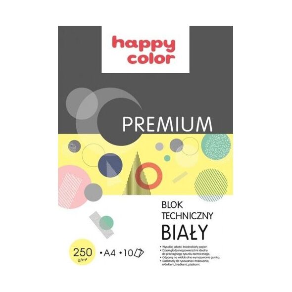 Happy Color Blok techniczny A4 10k biały