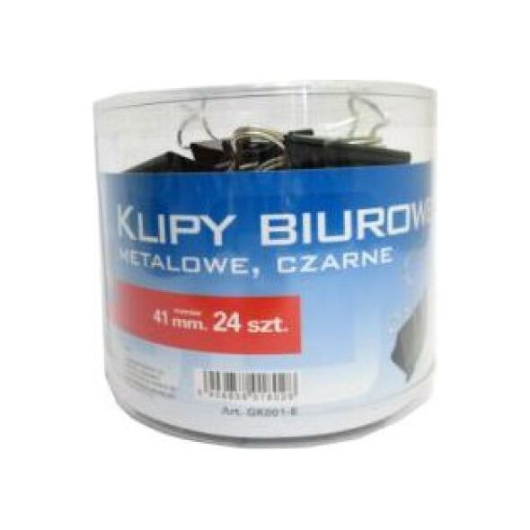 Tetis Klipy biurowe 41 mm czarne