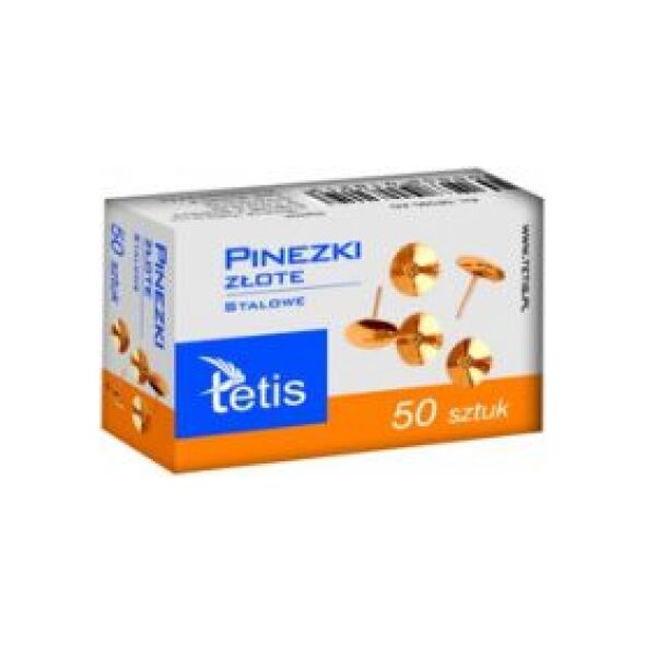 Tetis Pinezki zĹ‚ote stalowe 50szt.