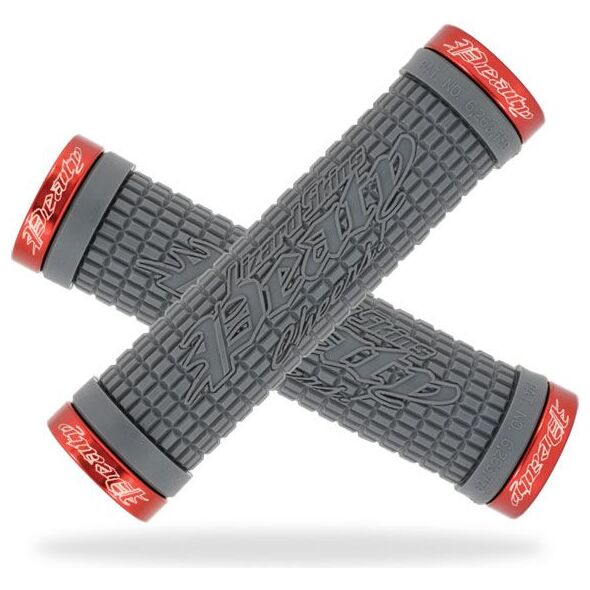 Lizard Skins Chwyty kierownicy PEATY CHEERS LOCK-ON klamry czerwone 130mm grafitowe