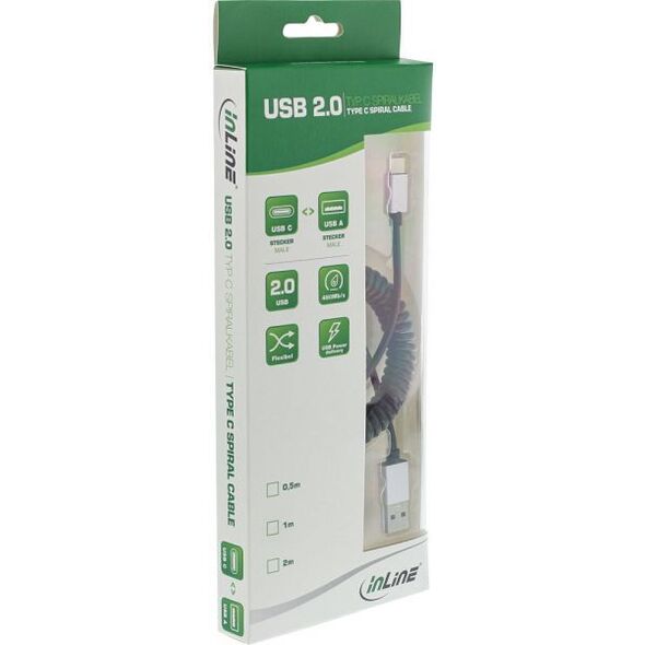 Kabel USB InLine USB-A - USB-C 0.5 m Czarny (35876)