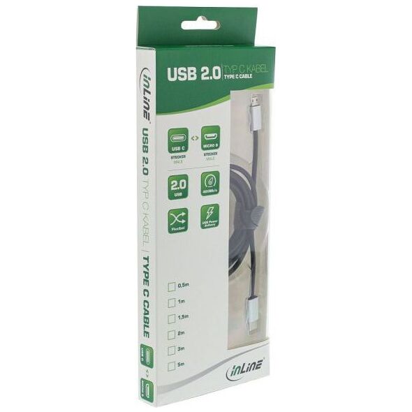 Kabel USB InLine USB-C - microUSB 0.5 m Czarny (35846)