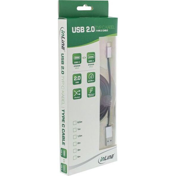Kabel USB InLine USB-A - USB-C 5 m Czarny (35835)