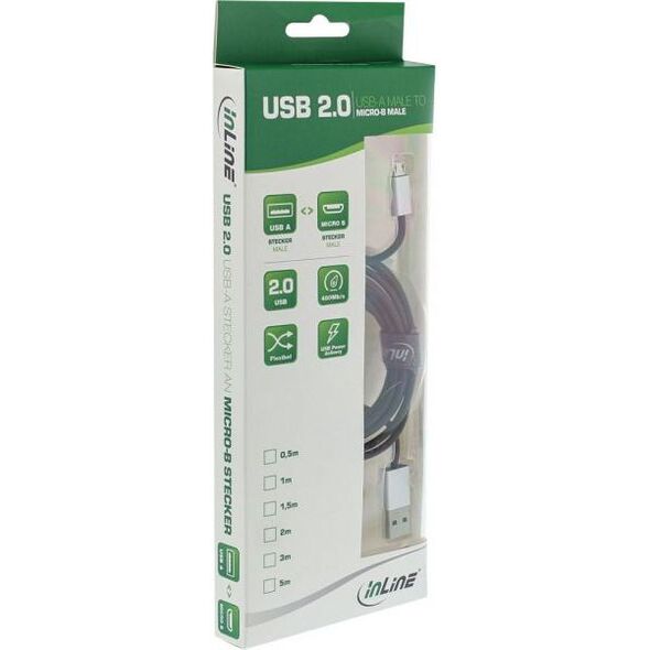 Kabel USB InLine USB-A - microUSB 1 m Czarny (31710I)