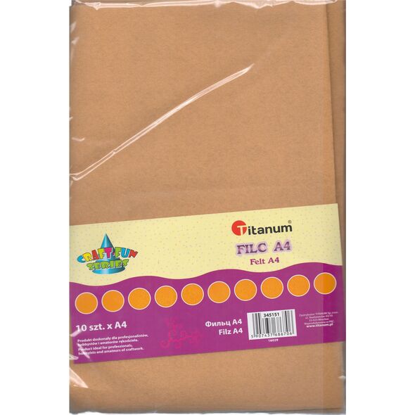 Titanum Filc A4 PomaraĹ„czowy. 10 sztuk. 345151