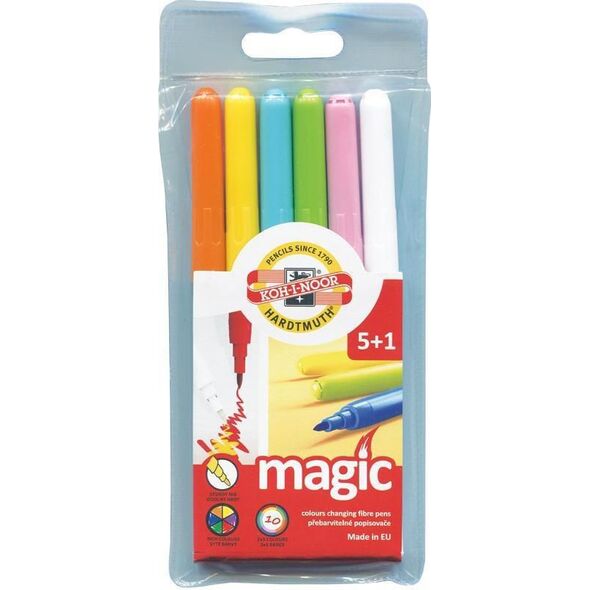 Koh I Noor Flamastry Magic 5 kolorów + 1 bezbarwny (147513)