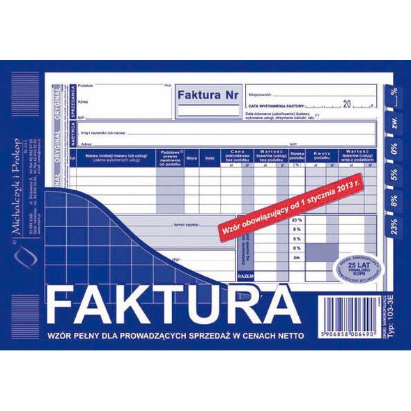 Michalczyk & Prokop Faktura VAT A5 103-3E PeĹ‚na