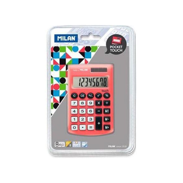 Kalkulator Milan Kalkulator kieszonkowy Pocket Touch 150908RBL czerwony