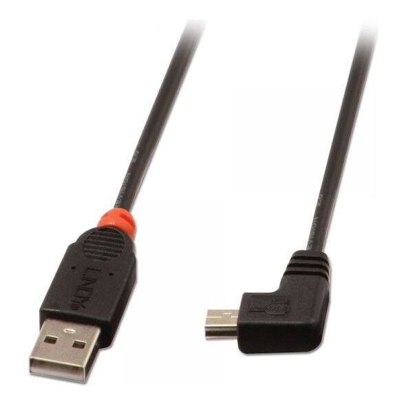 Kabel USB Lindy USB-A - miniUSB 1 m Czarny (31971)