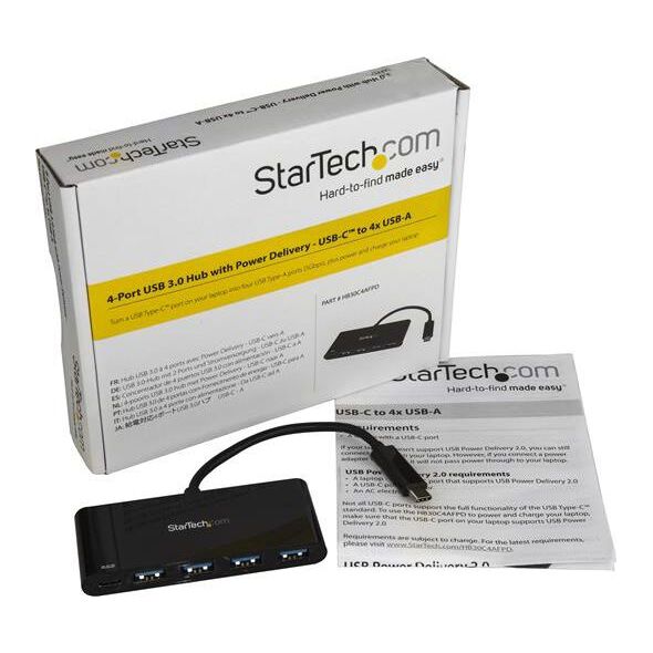 HUB USB StarTech 1x USB-C  + 4x USB-A 3.0 (HB30C4AFPD)