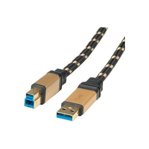 Kabel USB Roline USB-A - 0.8 m Czarny (11888900)