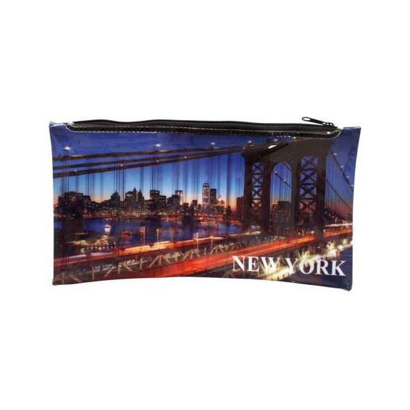 Piórnik Panta Plast z nadrukiem na suwak New York (231527)