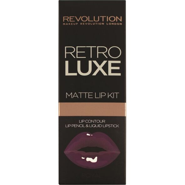 Makeup Revolution Retro Luxe Kit Matte Royal Pomadka i konturówka do ust