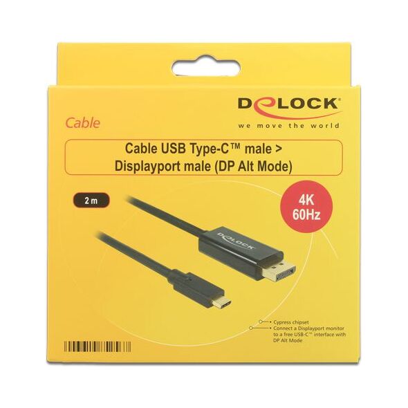 Kabel USB Delock USB-C - DisplayPort 2 m Czarny (85256)