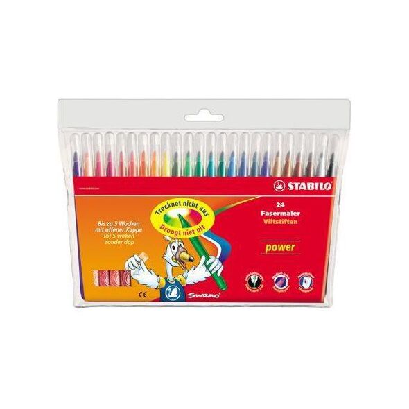 Stabilo Flamastry Power, 24 kolory, etui (135129)
