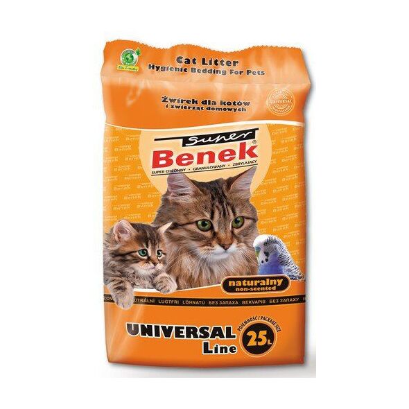 Żwirek dla kota Super Benek Super Benek Uniwersalny Naturalny 25 l