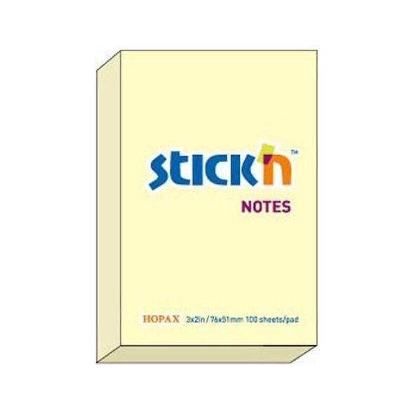 Stickn Notes samoprzylepny żółty pastelowy 76x51mm (205549)