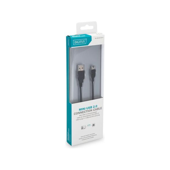 Kabel USB Digitus USB-A - 1 m Czarny (DB-300130-010-S)