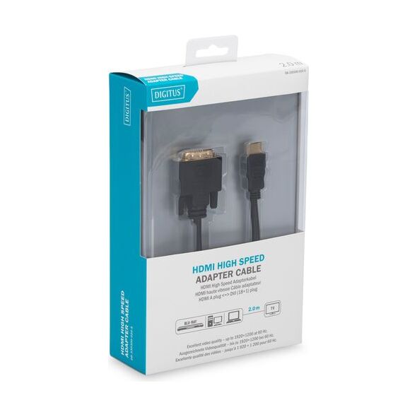 Kabel Digitus HDMI - DVI-D 2m czarny (DB-330300-020-S)