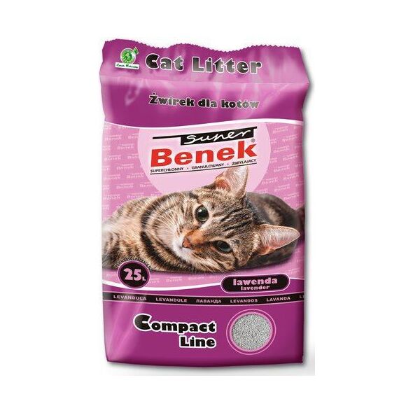 Żwirek dla kota Super Benek Compact Lawenda 25 l