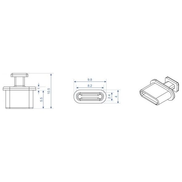 Delock Osłona przeciwkurzowa gniazda USB Type-C 10 szt. (64013)