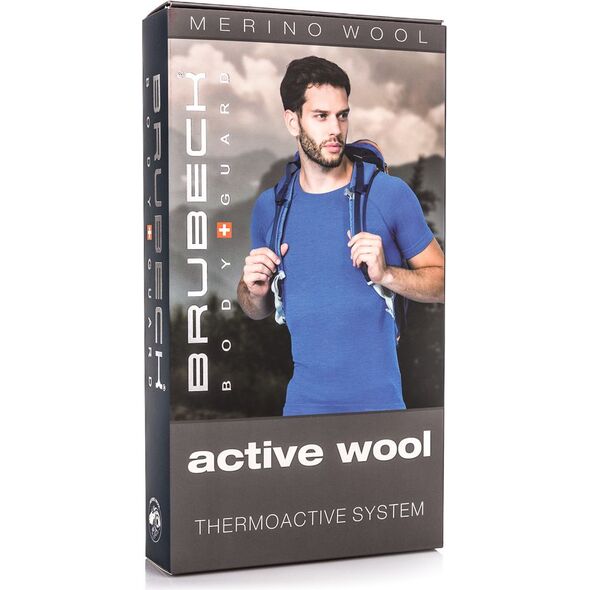 Brubeck Koszulka termoaktywna męska Active Wool czarna r. XXL (SS11710)