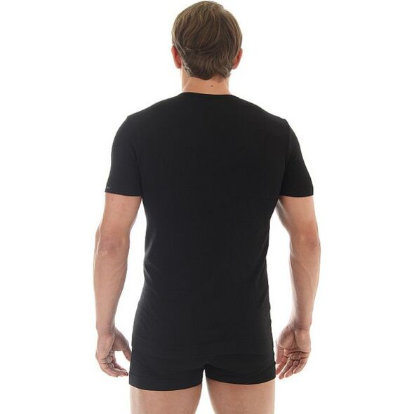 Brubeck Koszulka męska z krótkim rękawem Comfort Cotton czarna r. S (SS00990A)