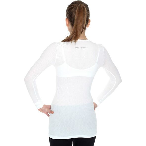 Brubeck Koszulka unisex z długim rękawem biała r. M (LS10850)