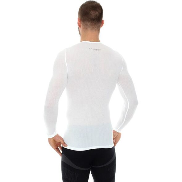 Brubeck Koszulka unisex z długim rękawem biała r. M (LS10850)