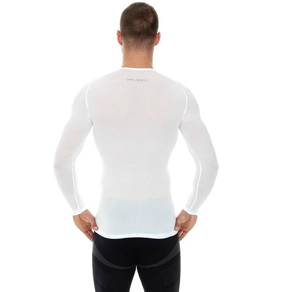 Brubeck Koszulka unisex z długim rękawem biała r. M (LS10850)