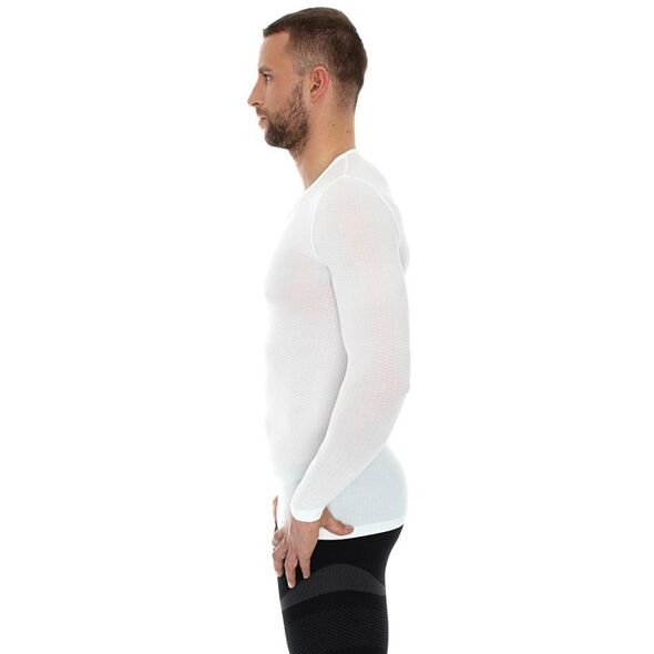 Brubeck Koszulka unisex z długim rękawem biała r. M (LS10850)