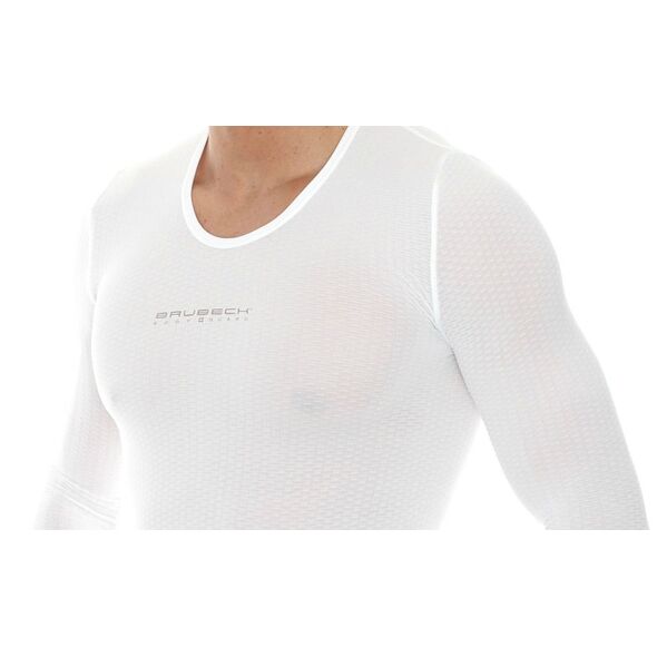 Brubeck Koszulka unisex z długim rękawem biała r. M (LS10850)